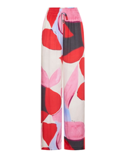 June Pant – elastic waist pant with drawcord and artistic print by Anne Marie Jackson for Romy The Brand
