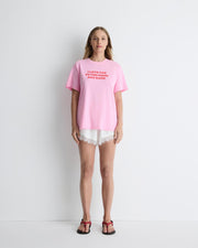 Love You To The Moon and Back tee – pink cotton boyfriend t-shirt with Valentine’s graphic by Romy The Brand