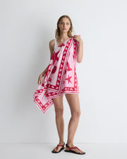 Summer Love Scarf – lightweight cotton scarf with pink artistic print by Jake Pedro for Romy The Brand
