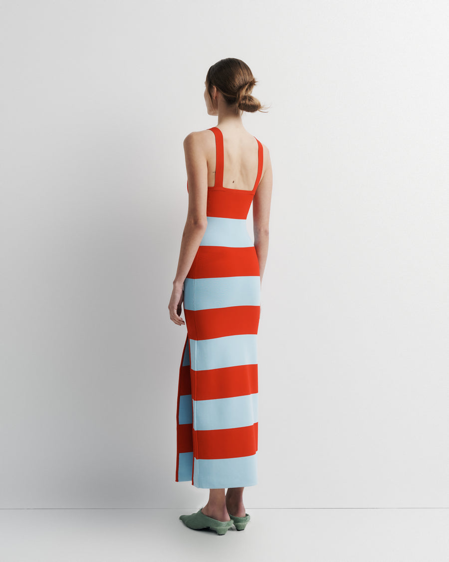 Ava Knit Dress – structured knit maxi dress with side split by Romy The Brand