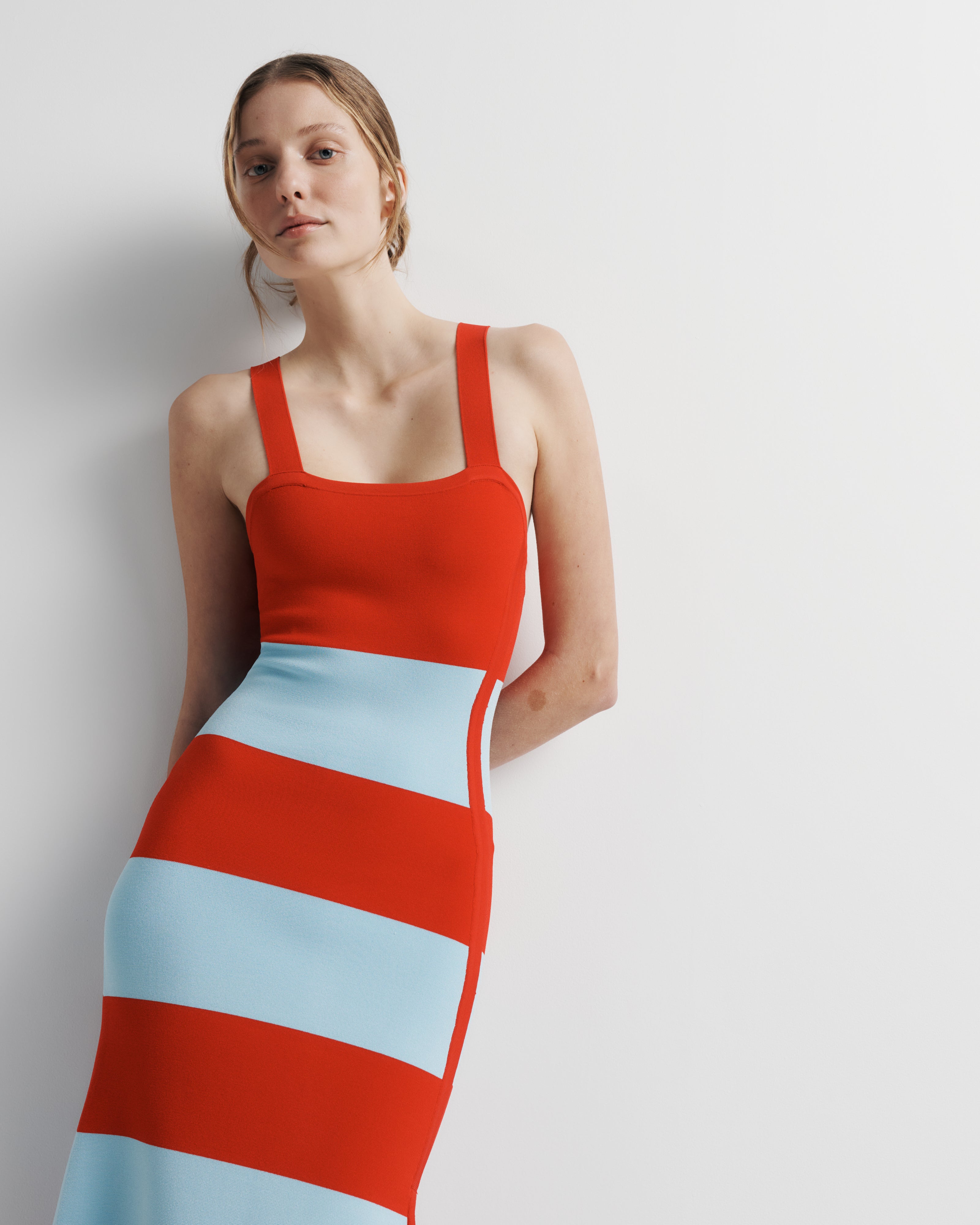 Ava Knit Dress – structured knit maxi dress with side split by Romy The Brand