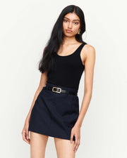 Elevate your wardrobe with the Jade Skirt – a chic mini skirt featuring belt loops and expertly crafted panel lines for a flattering, sculpted fit. Designed to enhance natural curves with effortless style.